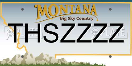THSZZZZ Montana License Plate
