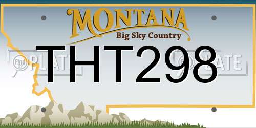THT298 Montana License Plate