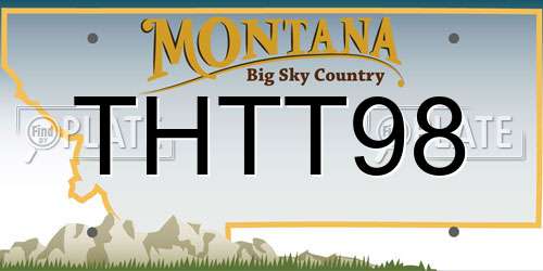THTT98 Montana License Plate