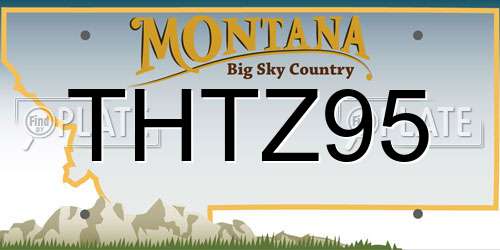 THTZ95 Montana License Plate