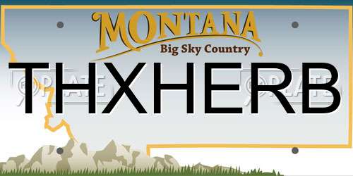 THXHERB Montana License Plate