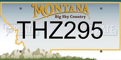 THZ295 Montana License Plate