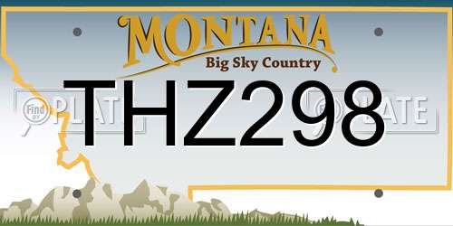 THZ298 Montana License Plate
