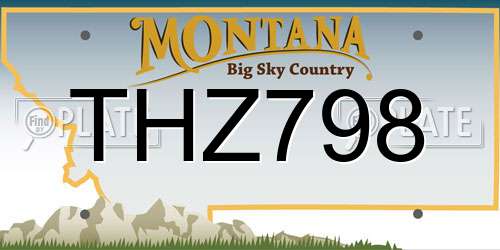 THZ798 Montana License Plate