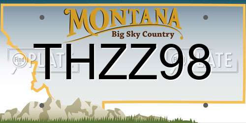 THZZ98 Montana License Plate