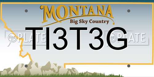 TI3T3G Montana License Plate