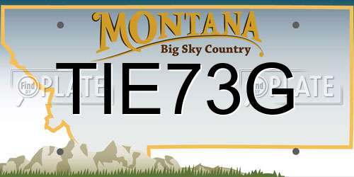 TIE73G Montana License Plate