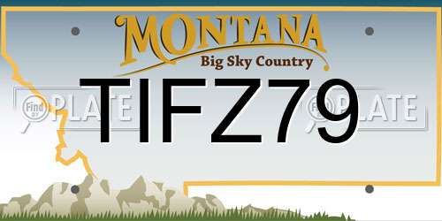 TIFZ79 Montana License Plate