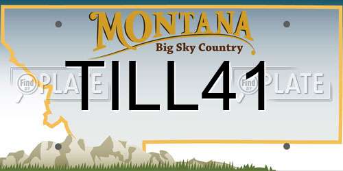 TILL41 Montana License Plate