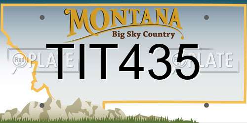 TIT435 Montana License Plate