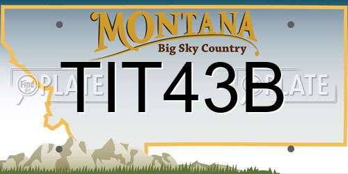 TIT43B Montana License Plate