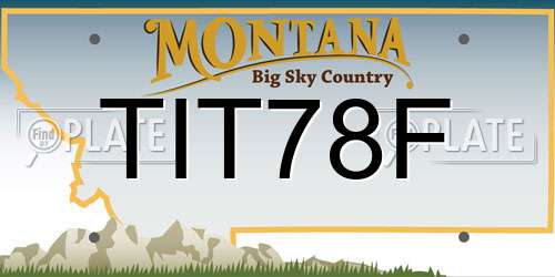 TIT78F Montana License Plate