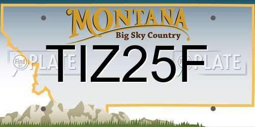 TIZ25F Montana License Plate