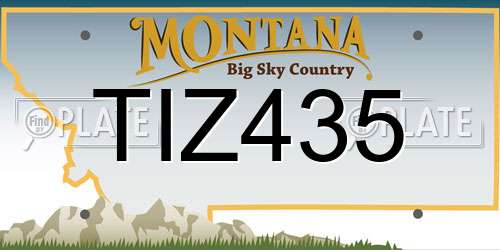TIZ435 Montana License Plate