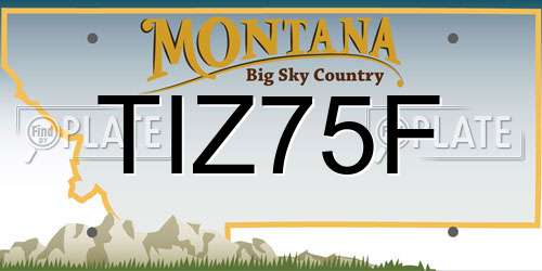 TIZ75F Montana License Plate