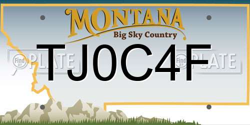 TJ0C4F Montana License Plate