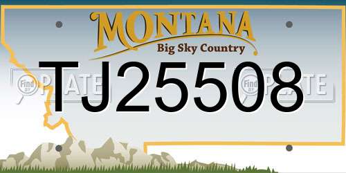 TJ25508 Montana License Plate