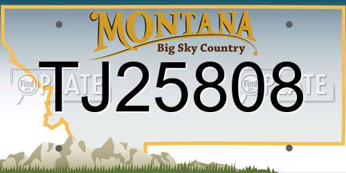 TJ25808 Montana License Plate
