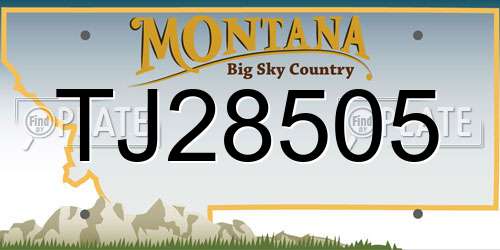 TJ28505 Montana License Plate