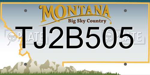 TJ2B505 Montana License Plate