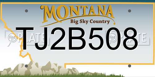 TJ2B508 Montana License Plate