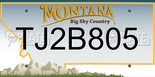 TJ2B805 Montana License Plate