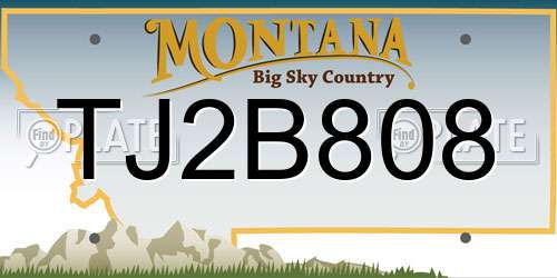 TJ2B808 Montana License Plate