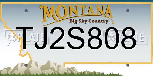 TJ2S808 Montana License Plate