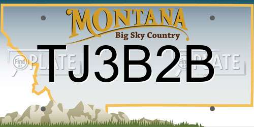 TJ3B2B Montana License Plate