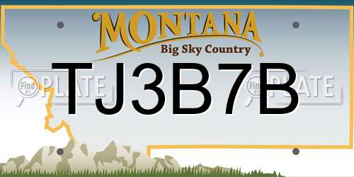 TJ3B7B Montana License Plate