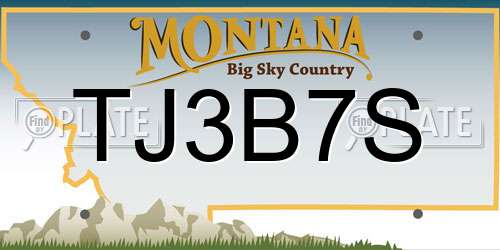 TJ3B7S Montana License Plate