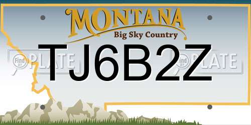 TJ6B2Z Montana License Plate