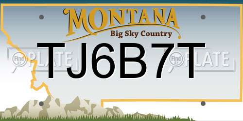 TJ6B7T Montana License Plate