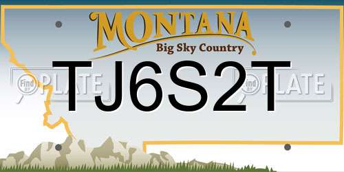TJ6S2T Montana License Plate