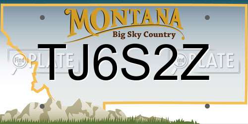 TJ6S2Z Montana License Plate