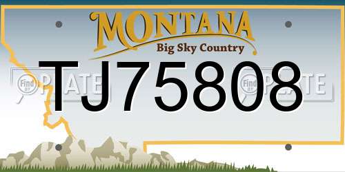 TJ75808 Montana License Plate