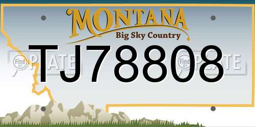 TJ78808 Montana License Plate
