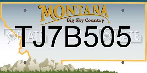 TJ7B505 Montana License Plate