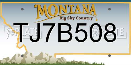 TJ7B508 Montana License Plate