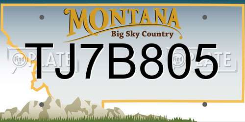 TJ7B805 Montana License Plate