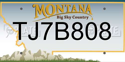 TJ7B808 Montana License Plate