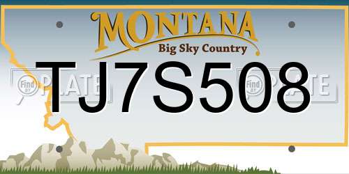 TJ7S508 Montana License Plate