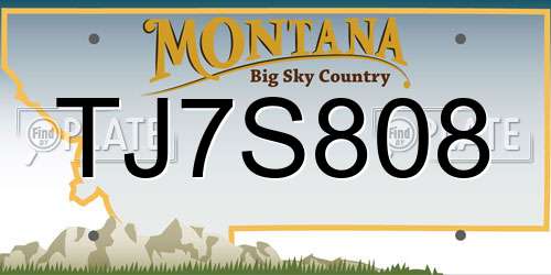 TJ7S808 Montana License Plate