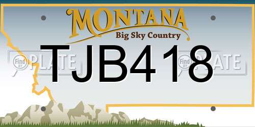 TJB418 Montana License Plate