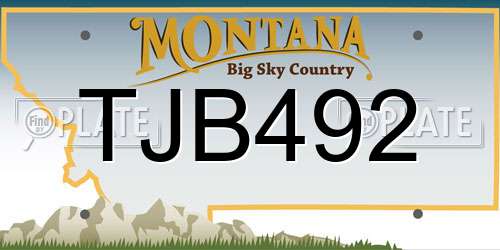 TJB492 Montana License Plate