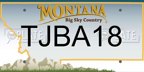 TJBA18 Montana License Plate