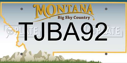 TJBA92 Montana License Plate