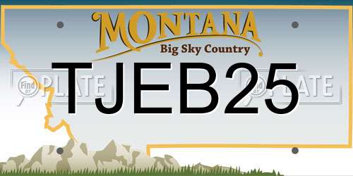 TJEB25 Montana License Plate