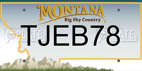 TJEB78 Montana License Plate