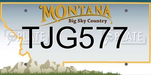 TJG577 Montana License Plate